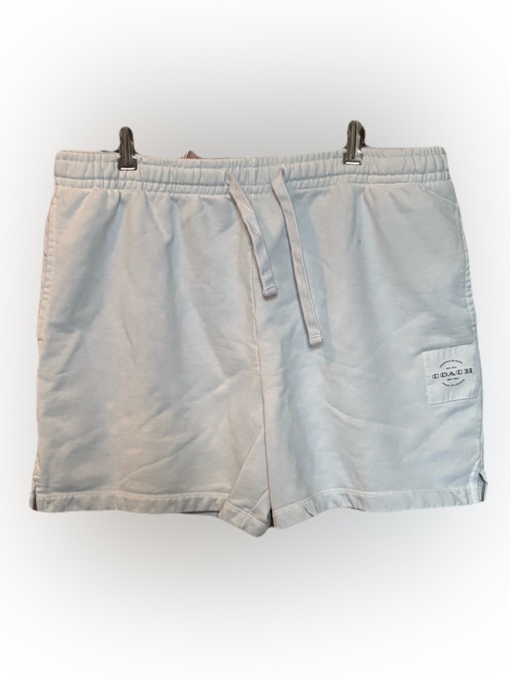 Coach Men's Light Light Blue Cotton Drawstring Athletic Shorts